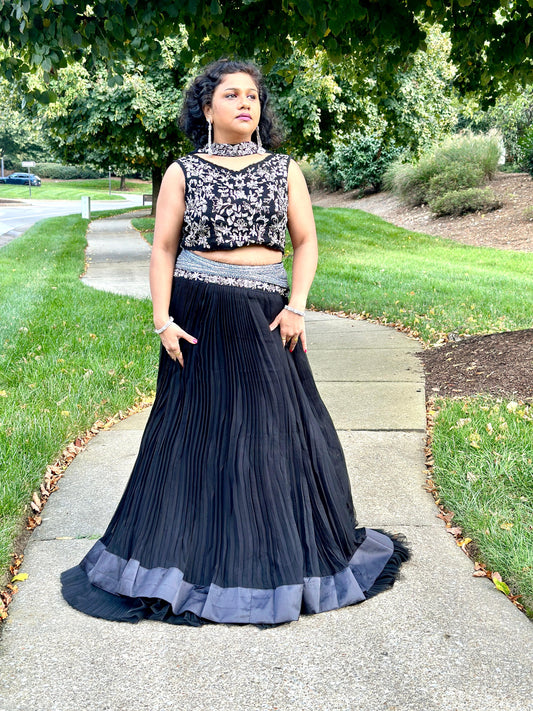 Black Designer Lehenga