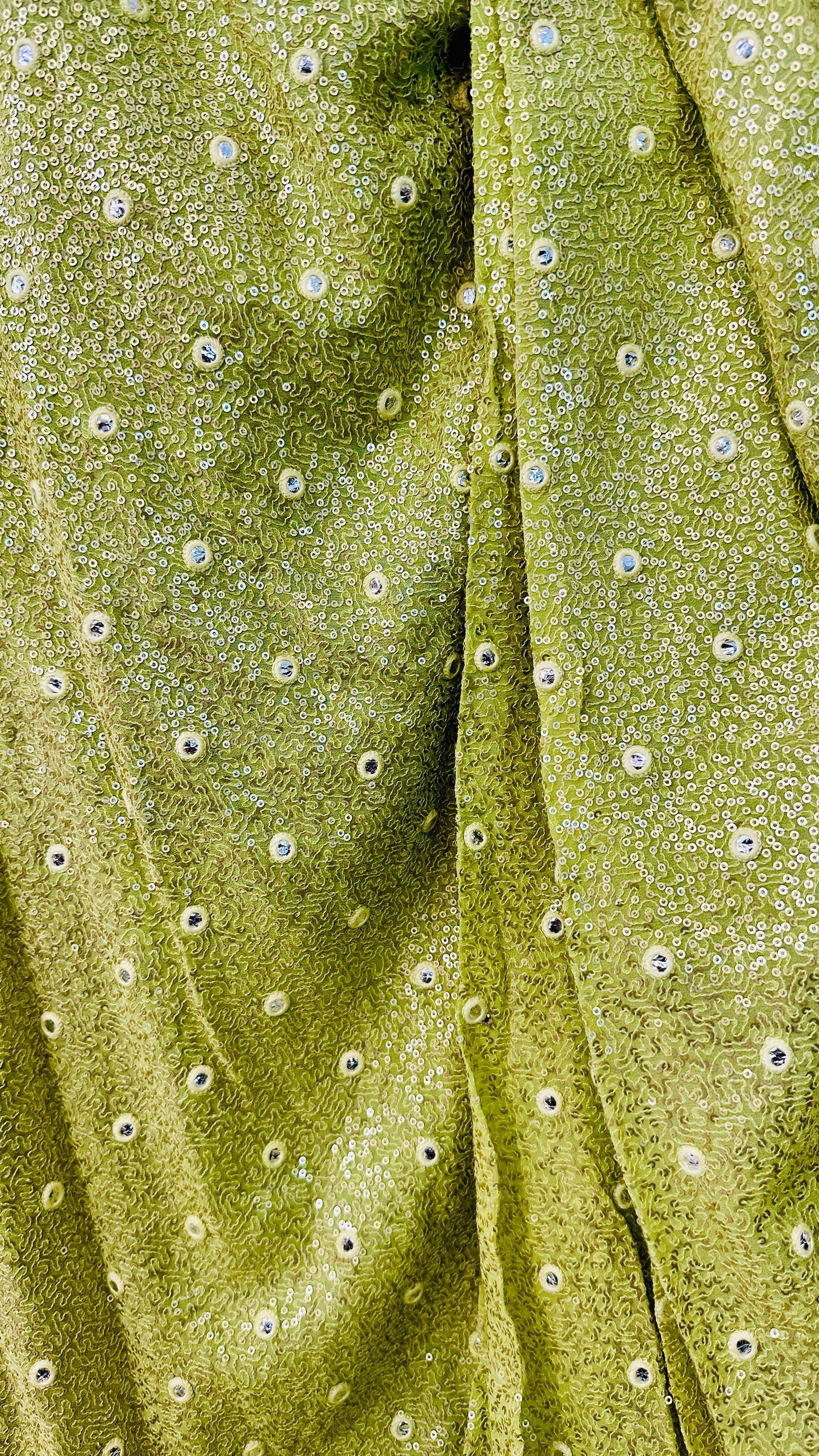 Henna green designer Indowestern dhoti skirt set highlighted with sequins & Thread zari & mirror work