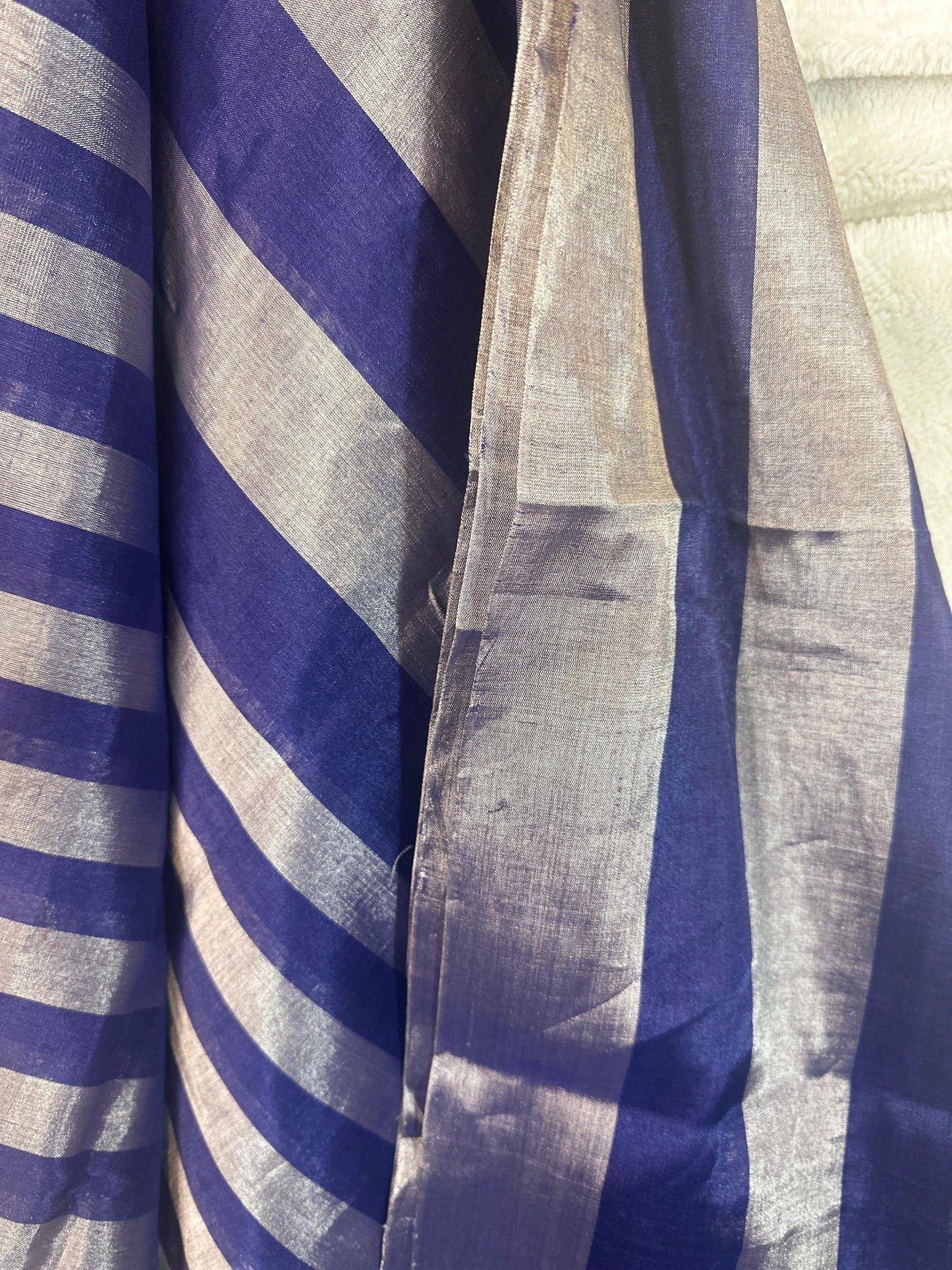 Midnight Blue pure Chanderi Pattu silk handloom Saree