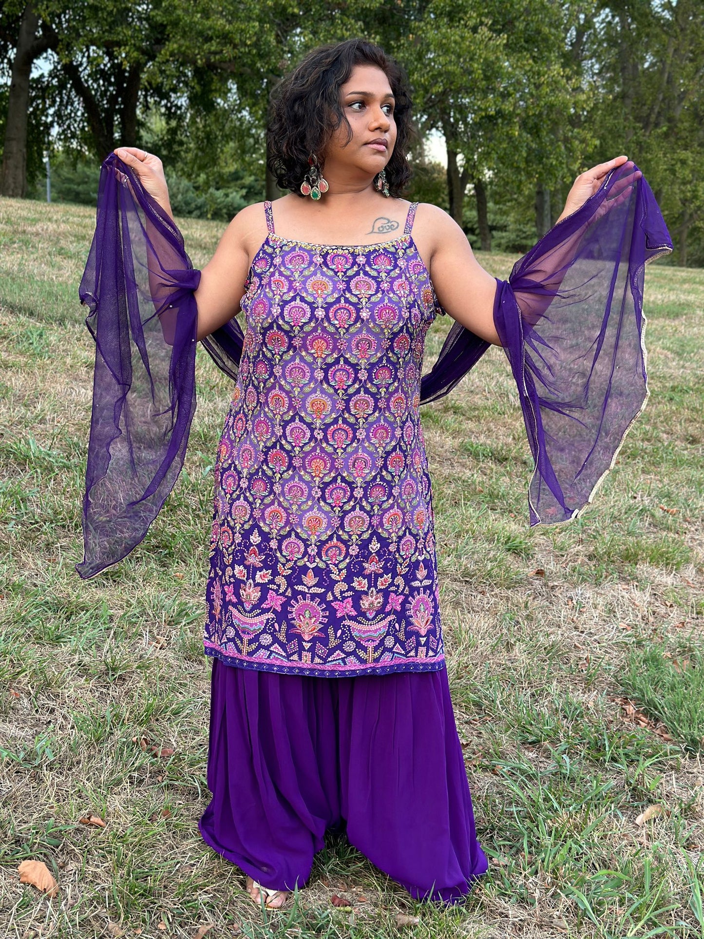 Purple Sharara suit