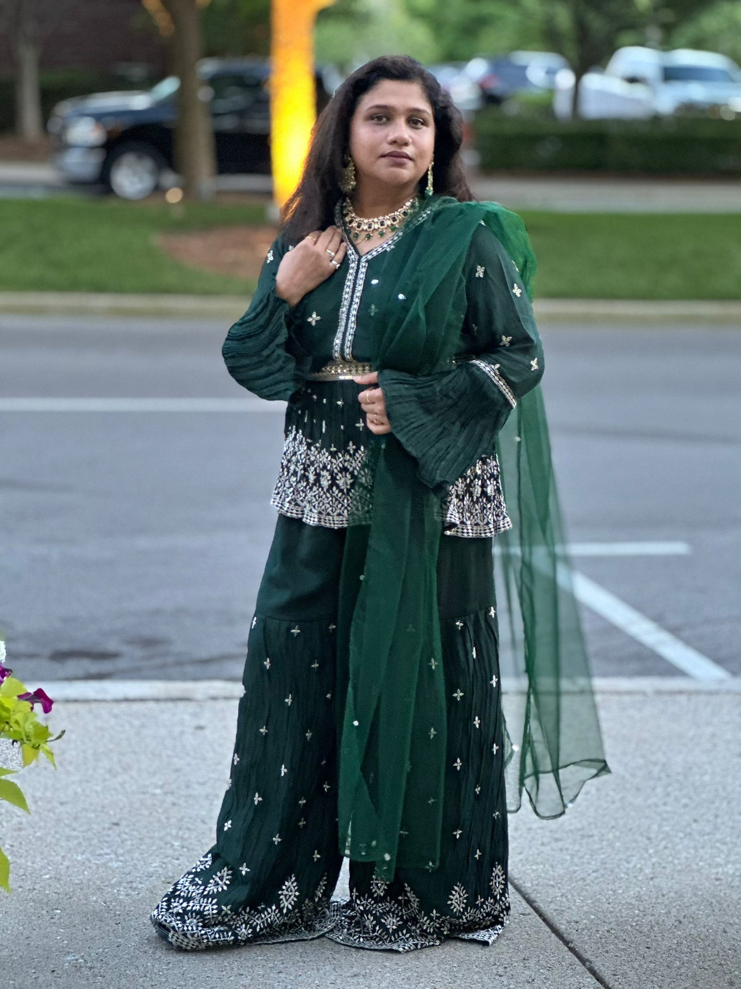 Green Sharara Suit