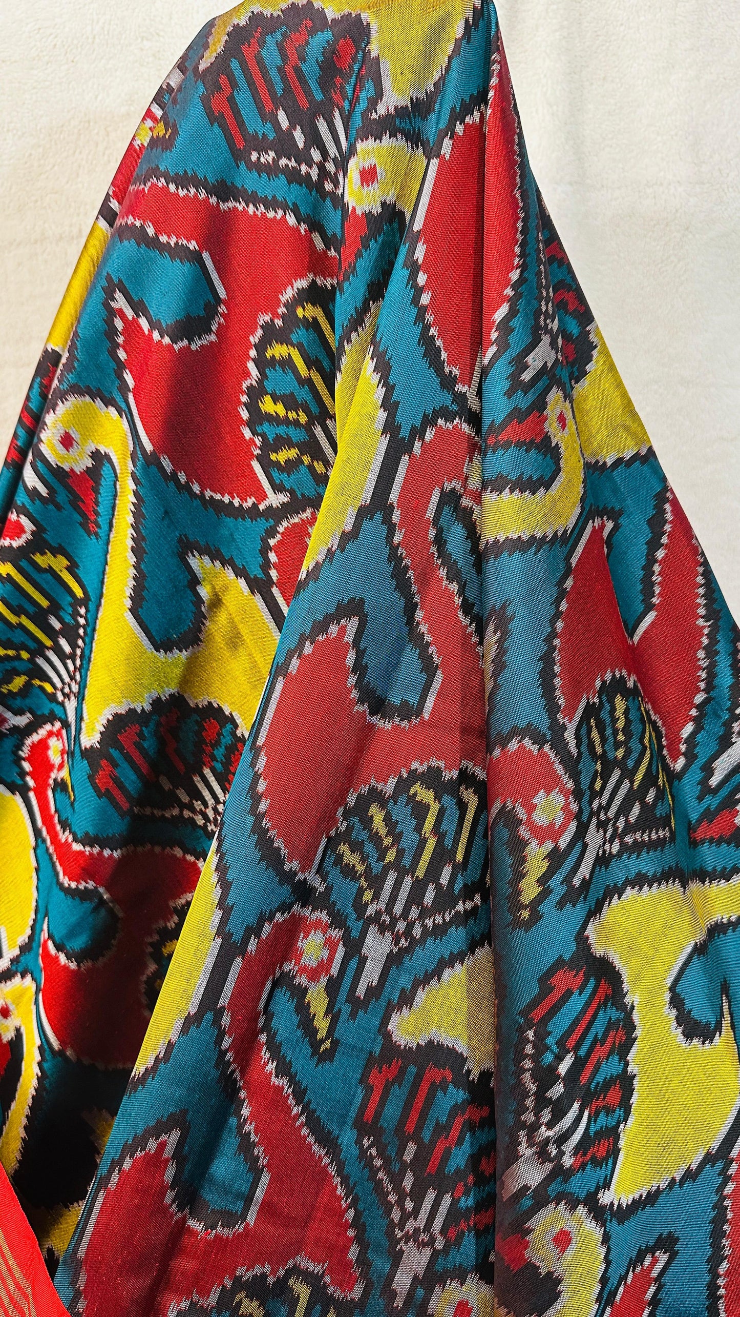 Turquoise blue with Swan design weave pure Mulberry silk semi double Patan Patola Handloom Saree