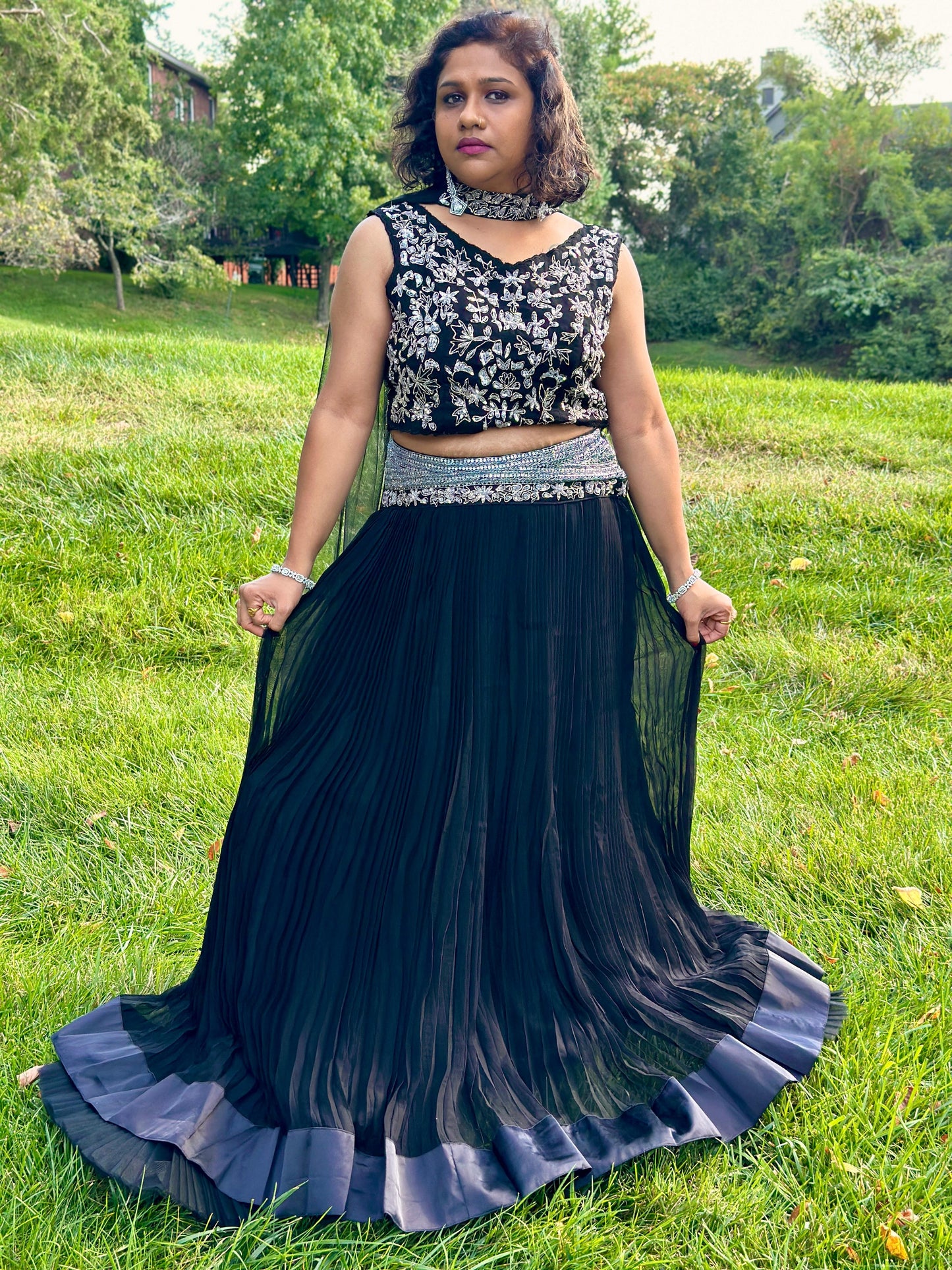 Black Designer Lehenga