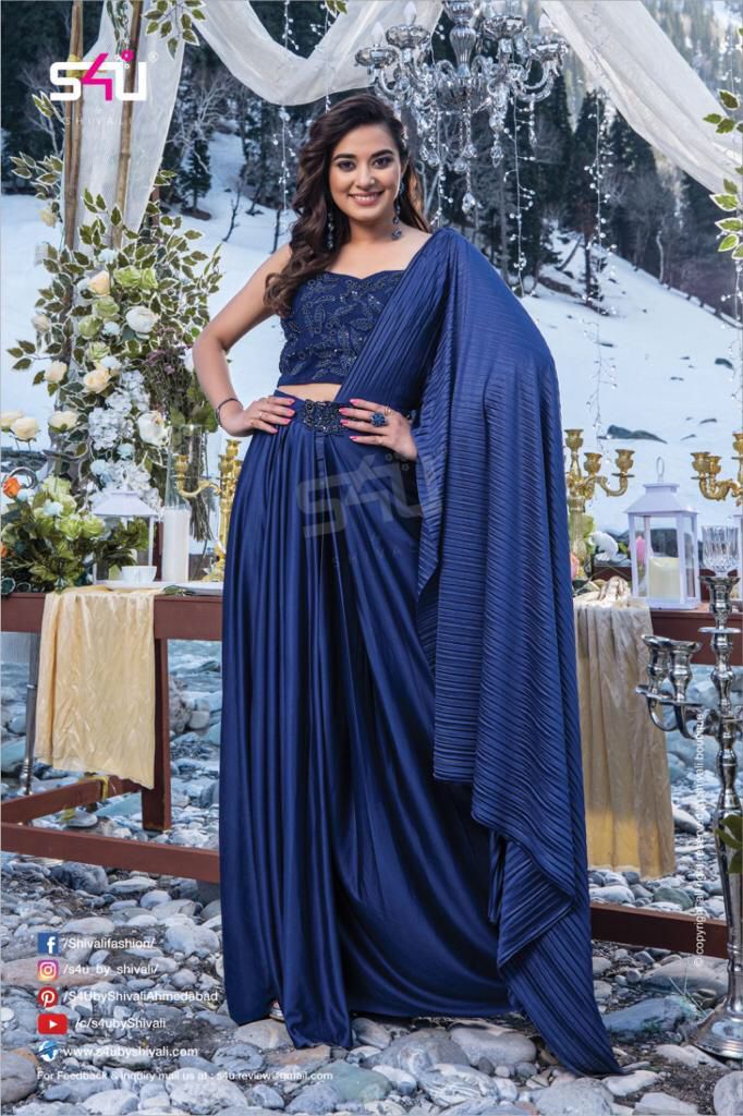 Drape Satin Silk Saree - My Store