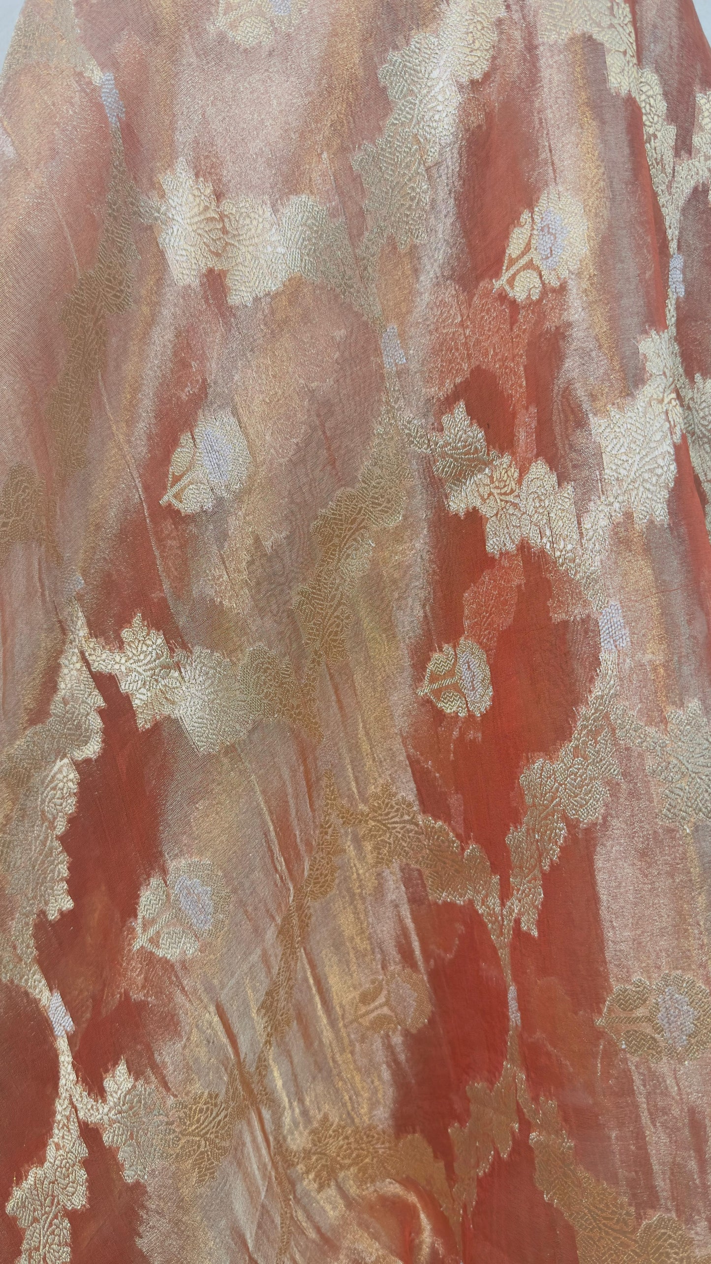 Rose Gold pure tissue Banarasi handloom silk Banarasi saree