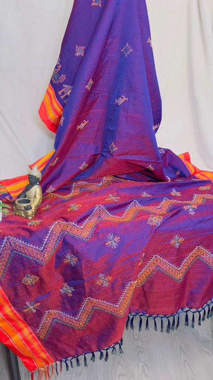 Magenta Pink Pure SICO Khan Handloom Saree