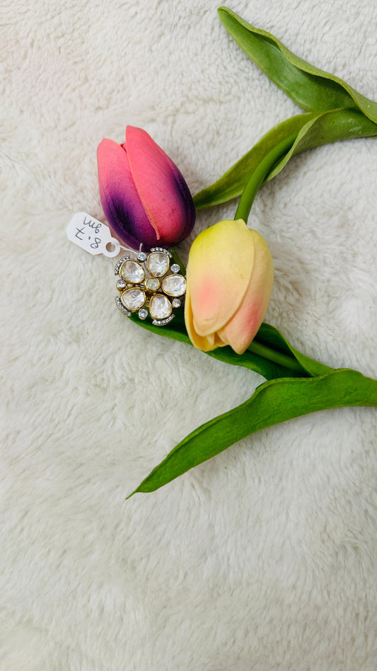 Moisonite Clear Statement 92.5 silver finger Ring embellished with CZ  Stone