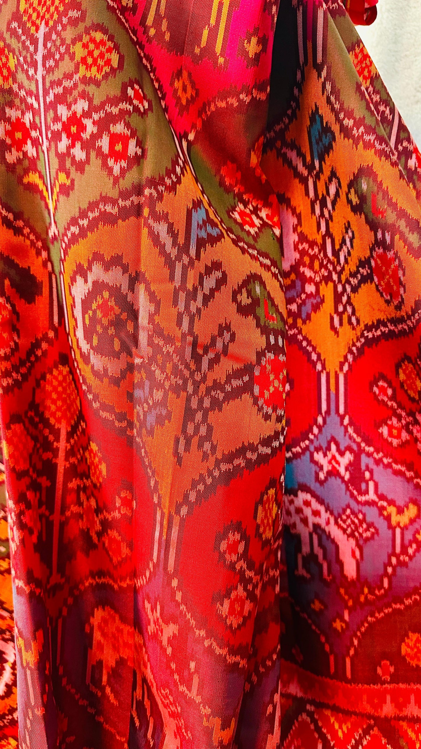 Orange with Rangkat pure silk semi double Patan Patola Handloom Saree