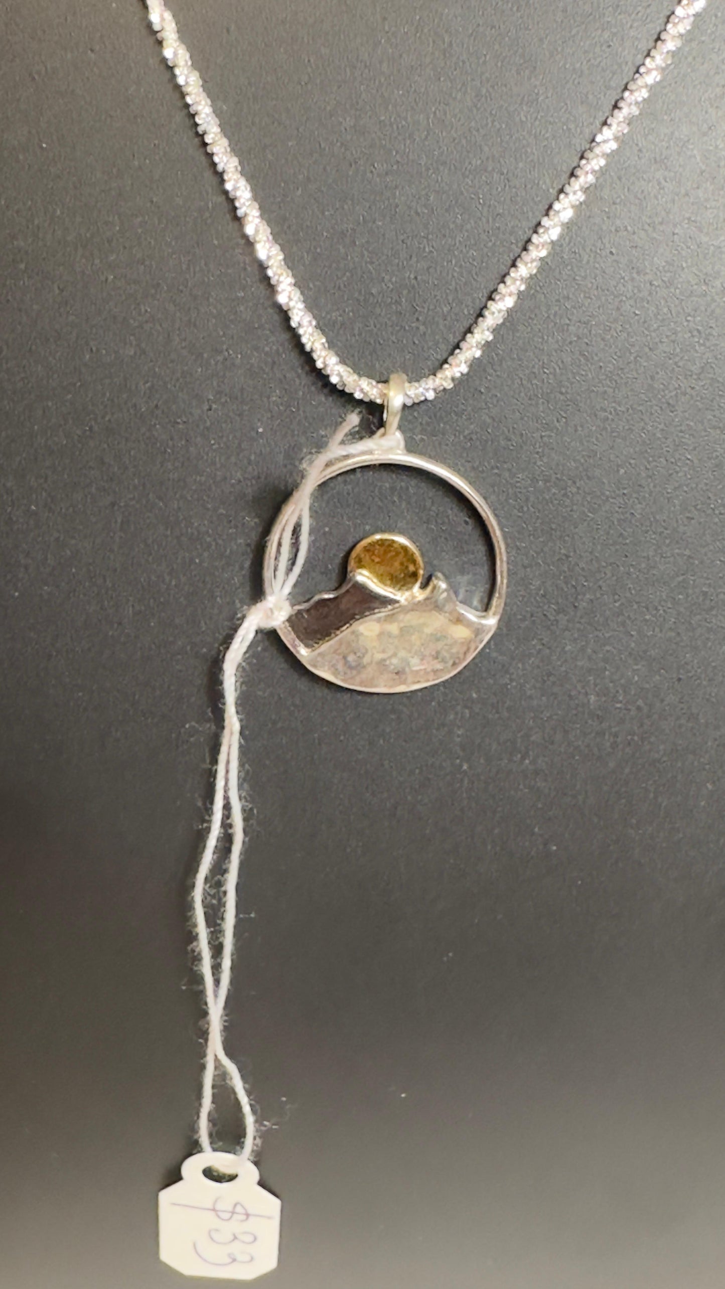 Pure 92.5 Silver dual tone Mountain  Pendant highlighted with Sun