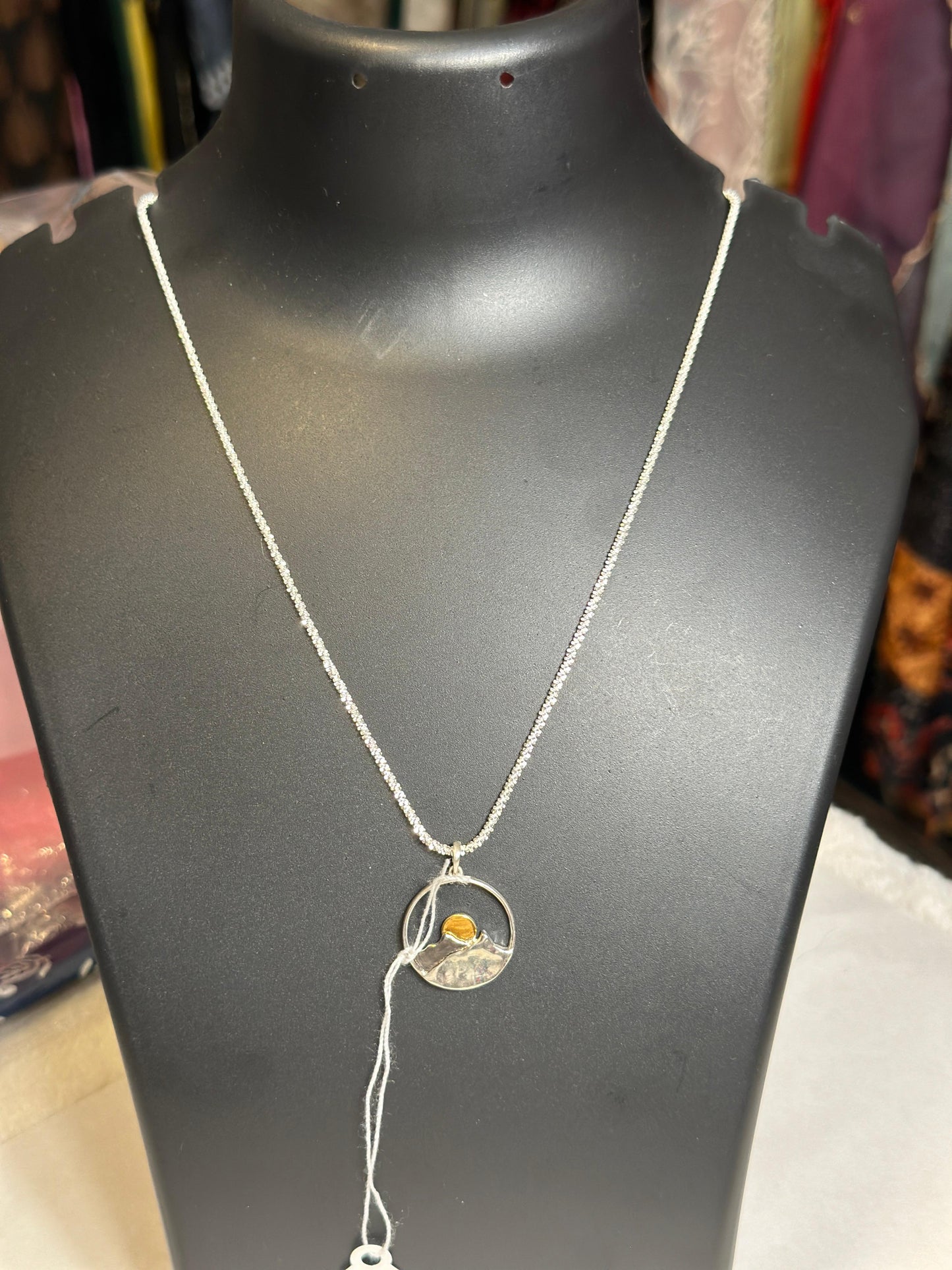 Pure 92.5 Silver dual tone Mountain  Pendant highlighted with Sun