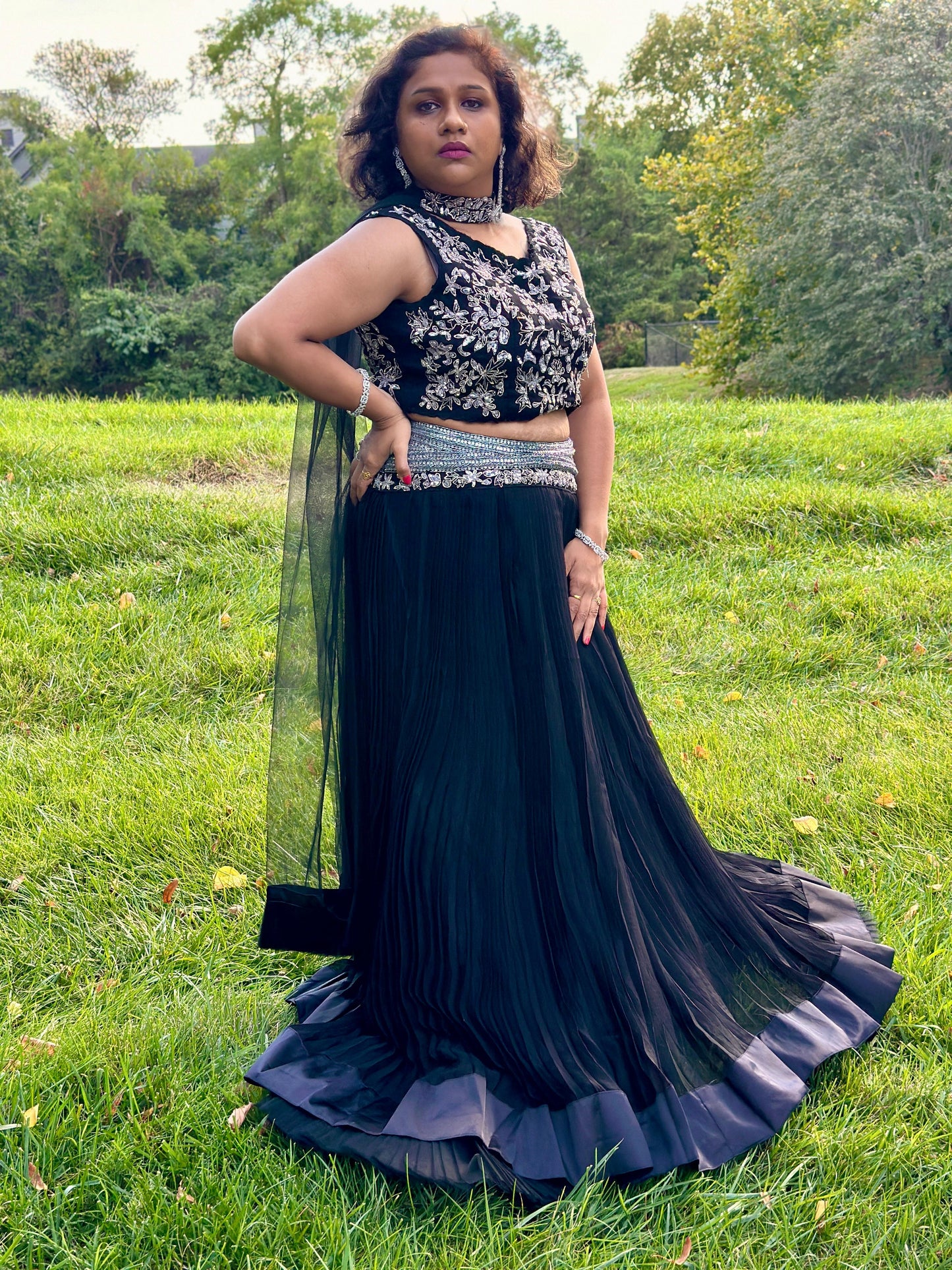 Black Designer Lehenga