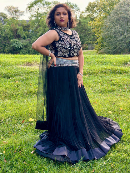 Black Designer Lehenga