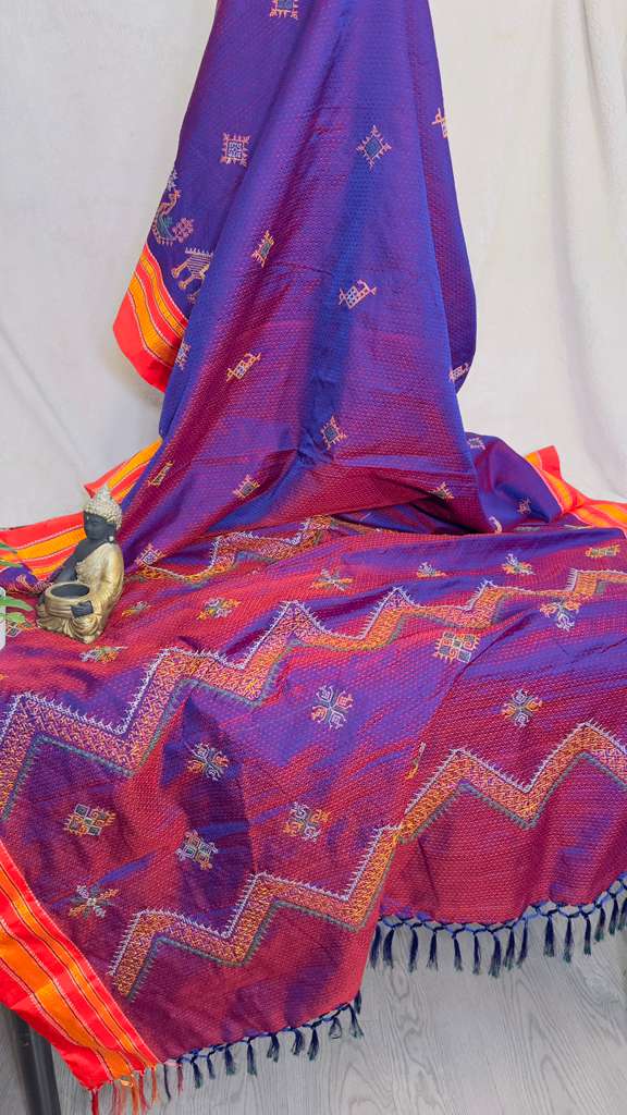 Magenta Pink Pure SICO Khan Handloom Saree - My Store