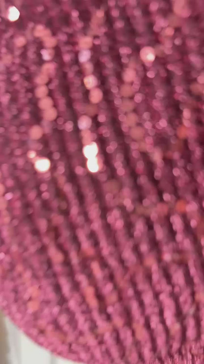 Onion Pink Designer shimmer sequins blouse with Back adjustable Dori  ( can open till size 42 )