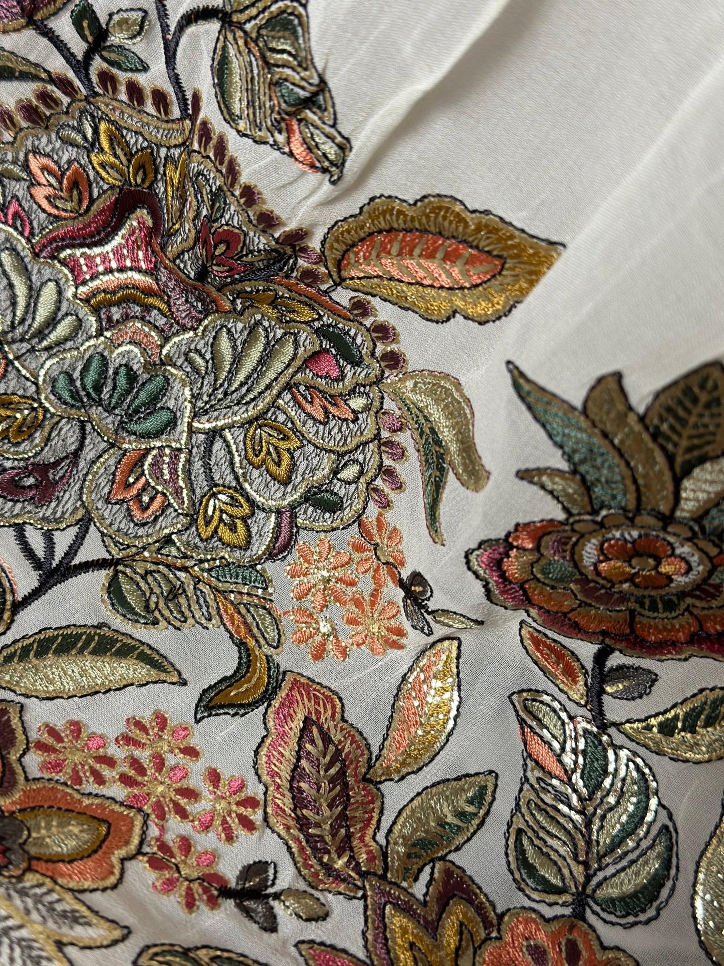 White Indowestern Sharara highlighted with embroidery & mirror - My Store